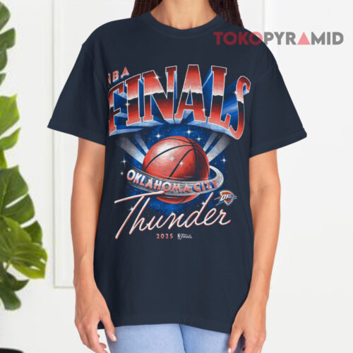 Okc Thunder 2025 Nba Finals Space Navy T shirt Okc Thunder 2025 Nba Finals Space Navy T shirt