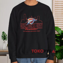 OKC Thunder 2025 WCF Skyline Shirt 3 Okc Thunder 2025 Wcf Skyline Shirt Black Sweatshirt