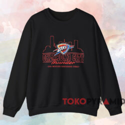 OKC Thunder 2025 WCF Skyline Shirt 4 Okc Thunder 2025 Wcf Skyline Shirt Black Sweatshirt