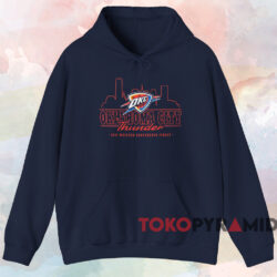 OKC Thunder 2025 WCF Skyline Shirt 2 Okc Thunder 2025 Wcf Skyline Shirt Navy Hoodie