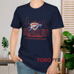 Okc Thunder 2025 Wcf Skyline Shirt Navy T shirt