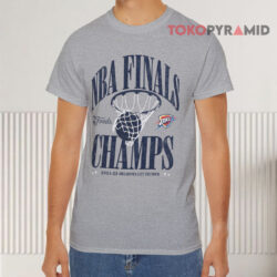 Oklahoma City Thunder 2025 Nba Finals Champions Fade Away Retro Grey T shirt