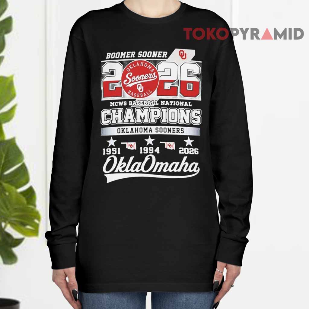 Oklahoma Sooners 2026 Boomer Sooner MCWS Baseball National Champions Long sleeved Oklahoma Sooners 2026 Boomer Sooner MCWS Baseball National Champions Long sleeved