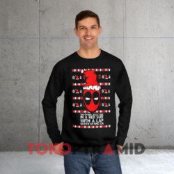 Oncoast Deadpool Ugly Christmas Sweatshirt 3 Oncoast Deadpool Ugly Christmas Black Sweatshirt