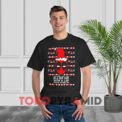 Oncoast Deadpool Ugly Christmas Black T shirt