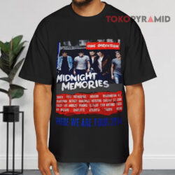 One Direction Midnight Memories Shirt Where We Are Tour 2014 Black T shirt