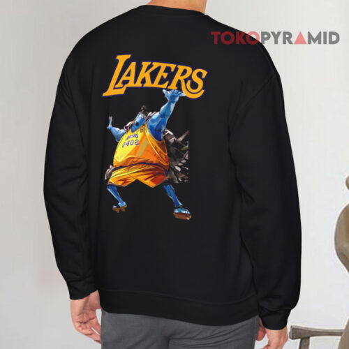 One Piece Jinbe Los Angeles Lakers Nba Sweatshirt Back One Piece Jinbe Los Angeles Lakers Nba Sweatshirt Back