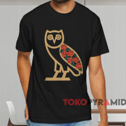 Ovo Rose Owl T shirt Black T shirt