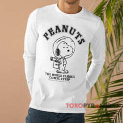 Peanuts Snoopy Astronaut Shirt The World Famous Comic Strip Long sleeved