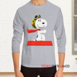 Peanuts Snoopy Flying Ace Shirt 2 Peanuts Snoopy Flying Ace Grey Long sleeved
