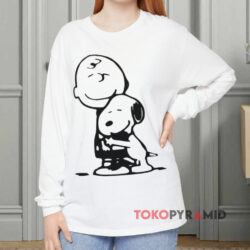 Peanuts Snoopy Hugging Charlie Brown Shirt 4 Peanuts Snoopy Hugging Charlie Brown White Long sleeved