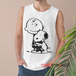 Peanuts Snoopy Hugging Charlie Brown Shirt 2 Peanuts Snoopy Hugging Charlie Brown White Tank Top
