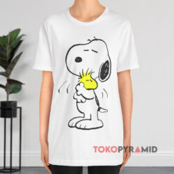 Peanuts Snoopy Hugging Woodstock White T shirt