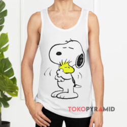 Peanuts Snoopy Hugging Woodstock Shirt 2 Peanuts Snoopy Hugging Woodstock White Tank Top