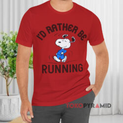 Peanuts Snoopy I'd Rather Be Running Shirt 4 Peanuts Snoopy I'd Rather Be Running Red T shirt