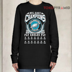 Philadelphia Eagles 2025 Nfc East Champions Fly Eagles Fly Long sleeved