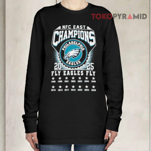 Philadelphia Eagles 2025 Nfc East Champions Fly Eagles Fly Long sleeved