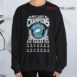 Philadelphia Eagles 2025 Nfc East Champions Fly Eagles Fly Sweatshirt