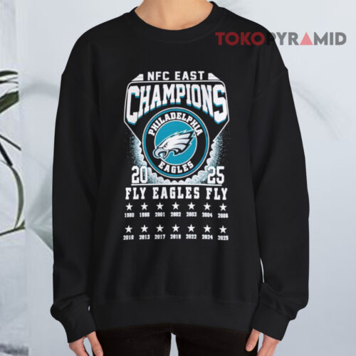 Philadelphia Eagles 2025 Nfc East Champions Fly Eagles Fly Sweatshirt