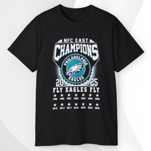 Philadelphia Eagles 2025 Nfc East Champions Fly Eagles Fly T shirt