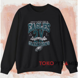 Philadelphia Eagles 2x Super Bowl Champions Shirt Black Sweatshirt 1