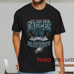 Philadelphia Eagles 2x Super Bowl Champions Shirt Black T shirt