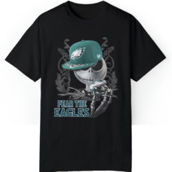 Philadelphia Eagles Jack Skellington Fear The Eagles T-Shirt 5 Philadelphia Eagles Jack Skellington Fear The Eagles T shirt