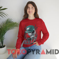 Philadelphia Eagles Jack Skellington Fear The Eagles T-Shirt 3 Philadelphia Eagles Jack Skellington Fear The Eagles T shirt Red Sweatshirt