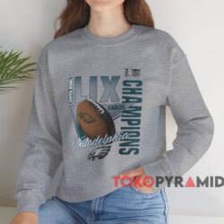 Philadelphia Eagles Own The Moment Super Bowl LIX Champions Shirt 2 Philadelphia Eagles Own The Moment Super Bowl Lix Champions Shirt Grey Sweatshirt 1