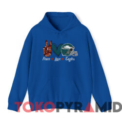 Philadelphia Eagles Peace Love Eagles T shirt Blue Hoodie