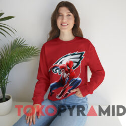 Philadelphia Eagles Spiderman Logo T-shirt 3 Philadelphia Eagles Spiderman Logo T shirt Red Sweatshirt