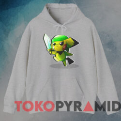 Pikachu Link The Legend of Zelda T-shirt 3 Pikachu Link The Legend Of Zelda T shirt Grey Hoodie