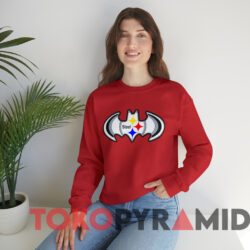 Pittsburgh Steelers Batman Logo T-shirt 2 Pittsburgh Steelers Batman Logo T shirt Red Sweatshirt
