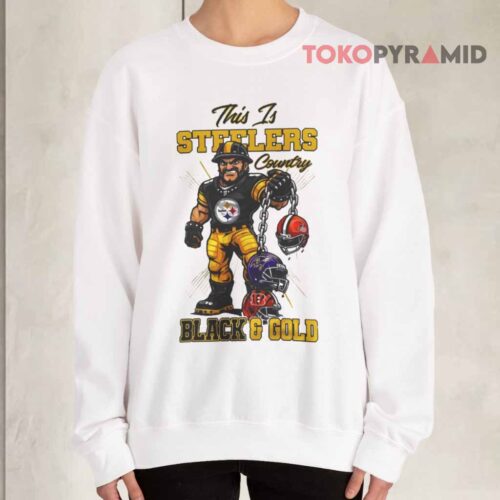 Pittsburgh Steelers Nfl Afc North Champions 2025 Mascot Black And Gold Sweatshirt