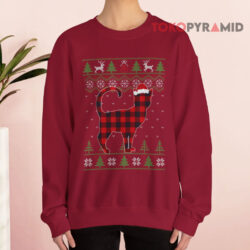 Plaid Cat Ugly Christmas Sweatshirt 4 Plaid Cat Ugly Christmas Red Sweatshirt