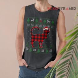 Plaid Cat Ugly Christmas Sweatshirt 3 Plaid Cat Ugly Christmas Tank Top
