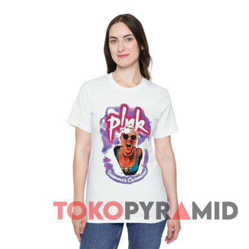 Pnk Summer Carnival Tour 2023 Double Sided White T shirt Front Pnk Summer Carnival Tour 2023 Double Sided White T shirt Front