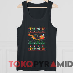 Pokemon And Dinosaur Santa Hat Christmas Shirt 4 Pokemon And Dinosaur Santa Hat Christmas Shirt Black TankTop