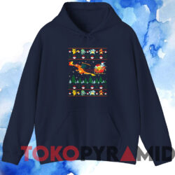 Pokemon And Dinosaur Santa Hat Christmas Shirt 3 Pokemon And Dinosaur Santa Hat Christmas Shirt Navy Hoodie