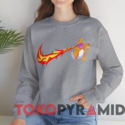 Pokemon Charmander Fire T-shirt 2 Pokemon Charmander Fire T shirt Grey Sweatshirt