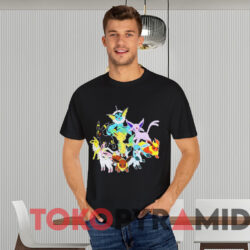 Pokemon Eevee Evolution Group T shirt Black T shirt