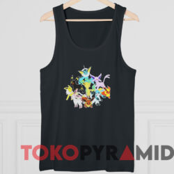 Pokemon Eevee Evolution Group T-Shirt 4 Pokemon Eevee Evolution Group T shirt Black TankTop