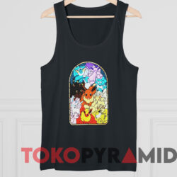 Pokemon Eevee Evolutions Stained Glass T-shirt 4 Pokemon Eevee Evolutions Stained Glass T shirt Black TankTop