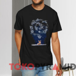 Pokemon Eevee Starry Night Shirt Black T shirt