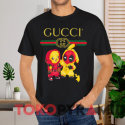 Pokemon Pikapool Pikachu Deadpool T shirt Black T shirt