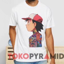 Pokemon Satoshi Tattoo Shirt White T shirt
