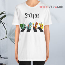 Pokemon X The Beatles White T shirt
