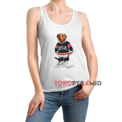 Polo Bear By Ralph Lauren Hockey White Tank Top