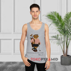 Polo Bear by Ralph Lauren Playing Golf Lolife Shirt 3 Polo Bear By Ralph Lauren Playing Golf Lolife Grey Tank Top