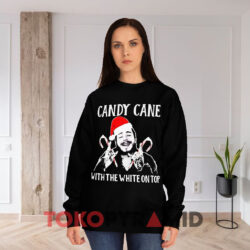 Post Malone Candy Cane With The On Top Christmas Black Sweatshirt